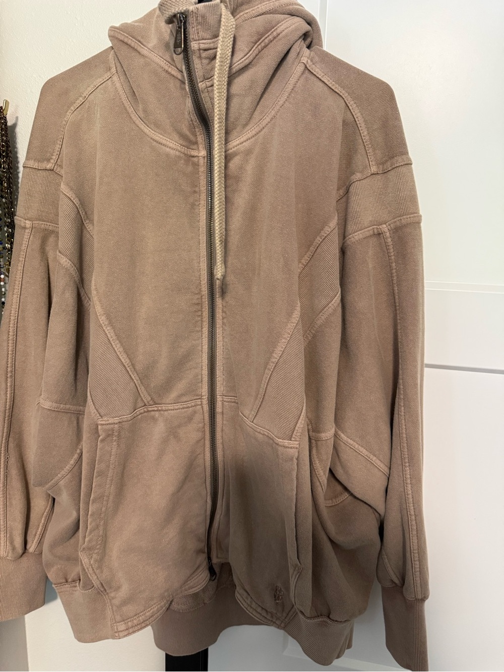 FP Movement by Free People Washed Taupe Zip Hoodie